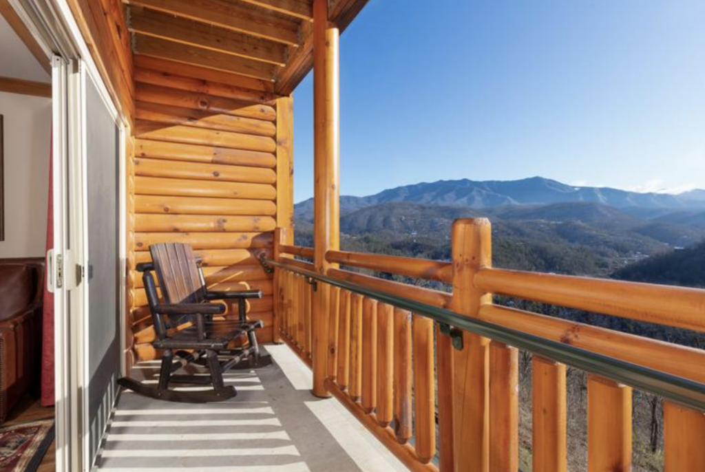 rocking chair on balcony of westgate smoky mountain resort & water park room