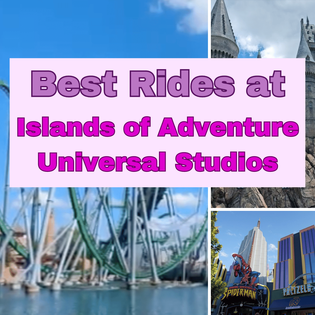 best rides at islands of adventure universal studios blog cover with various islands of adventure rides in the background