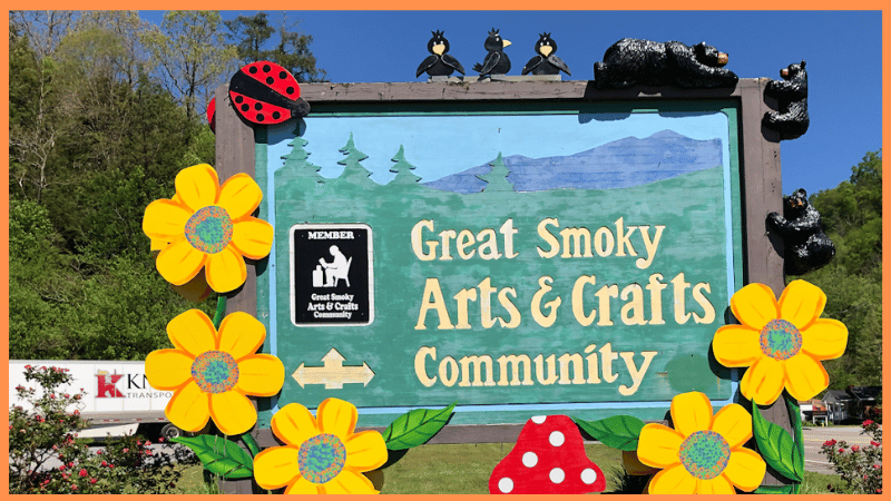 great smoky arts crafts community with orange border 