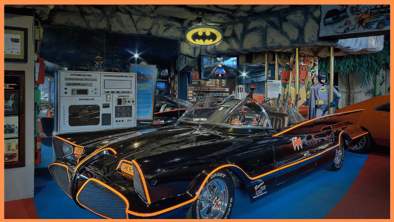 the black 1966 original bat mobile at Hollywood star cars museum in gatlinburg tn