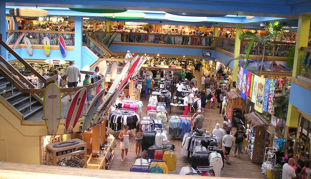 interior of Ron Jon surf shop