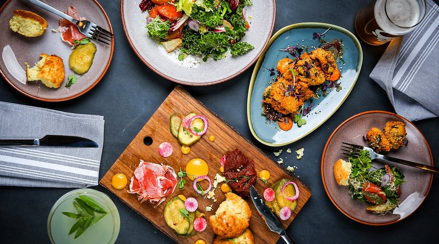 aerial view of food